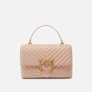 Borsa a mano media Love Bag Puff Chevron in nappa