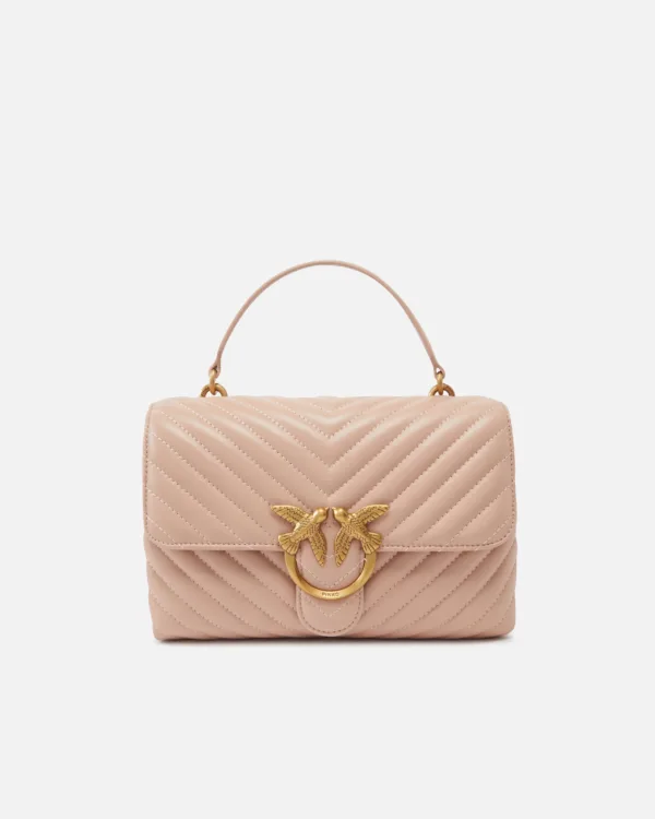 Borsa a mano media Love Bag Puff Chevron in nappa