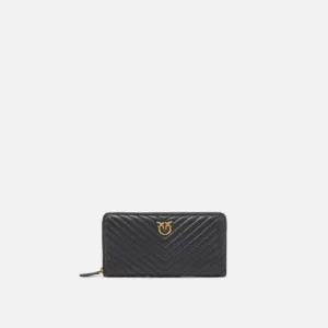 Portafoglio zip-around in nappa chevron