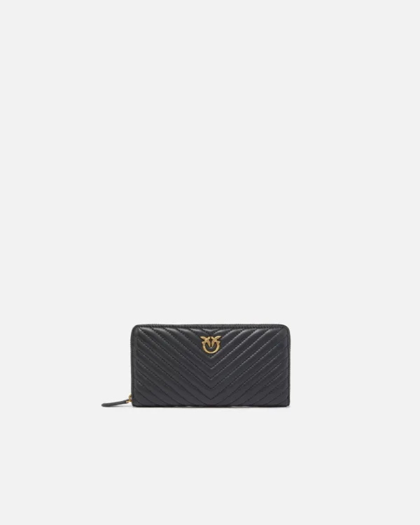 Portafoglio zip-around in nappa chevron