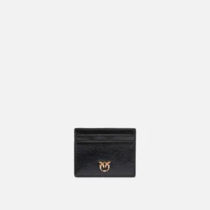 Portacarte in pelle shiny con logo