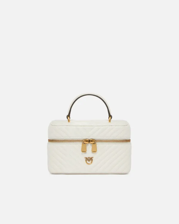 Beauty case a tracolla piccolo in nappa chevron