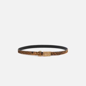 Cintura in suede con stampa leopardata 2 cm
