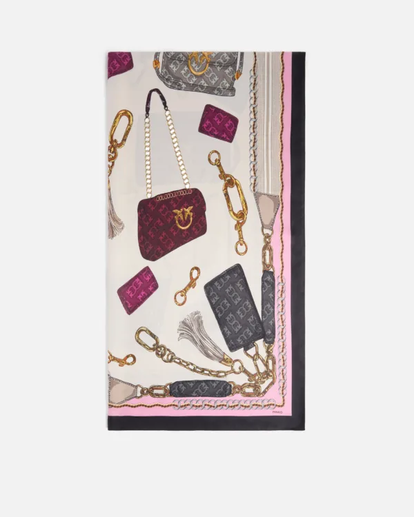 Foulard con stampa borse