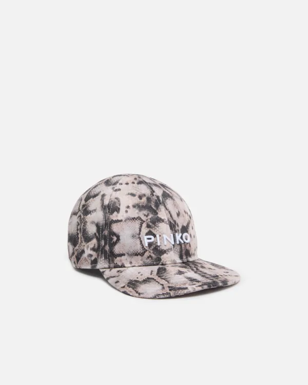 Cappellino con visiera e stampa snake