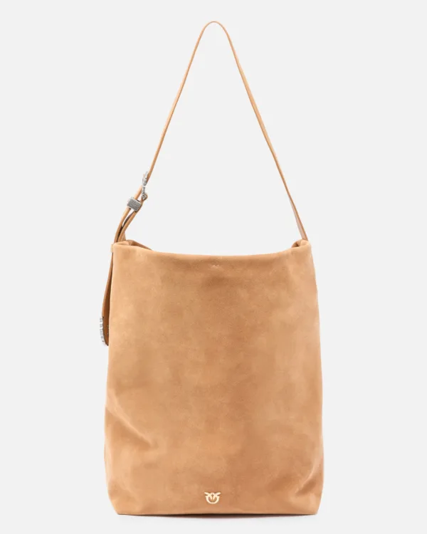 Borsa a tracolla grande Bucket Big in suede